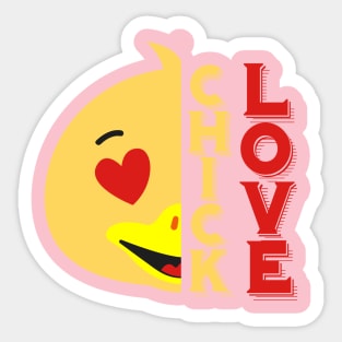 Cute Chick Love Design Sticker